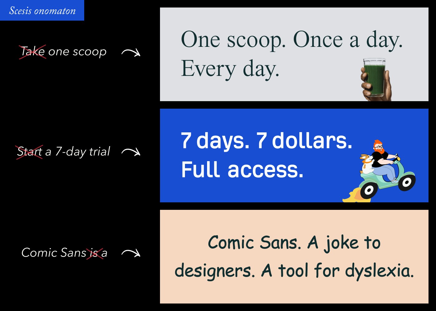 Scesis onomaton in Copywriting