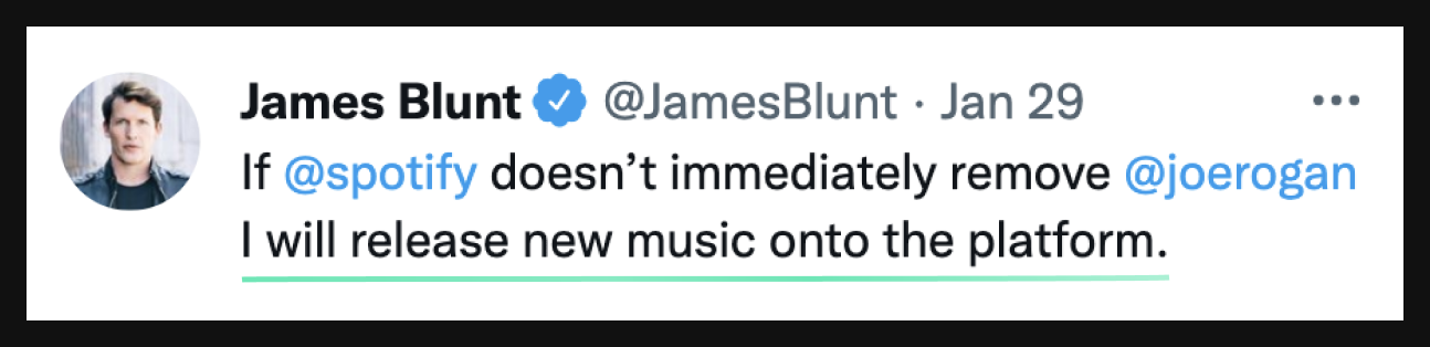 James Blunt Tweet