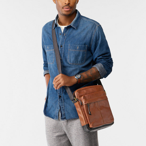 Fossil MBG9313222 Defender Ns City Bag Cognac 2