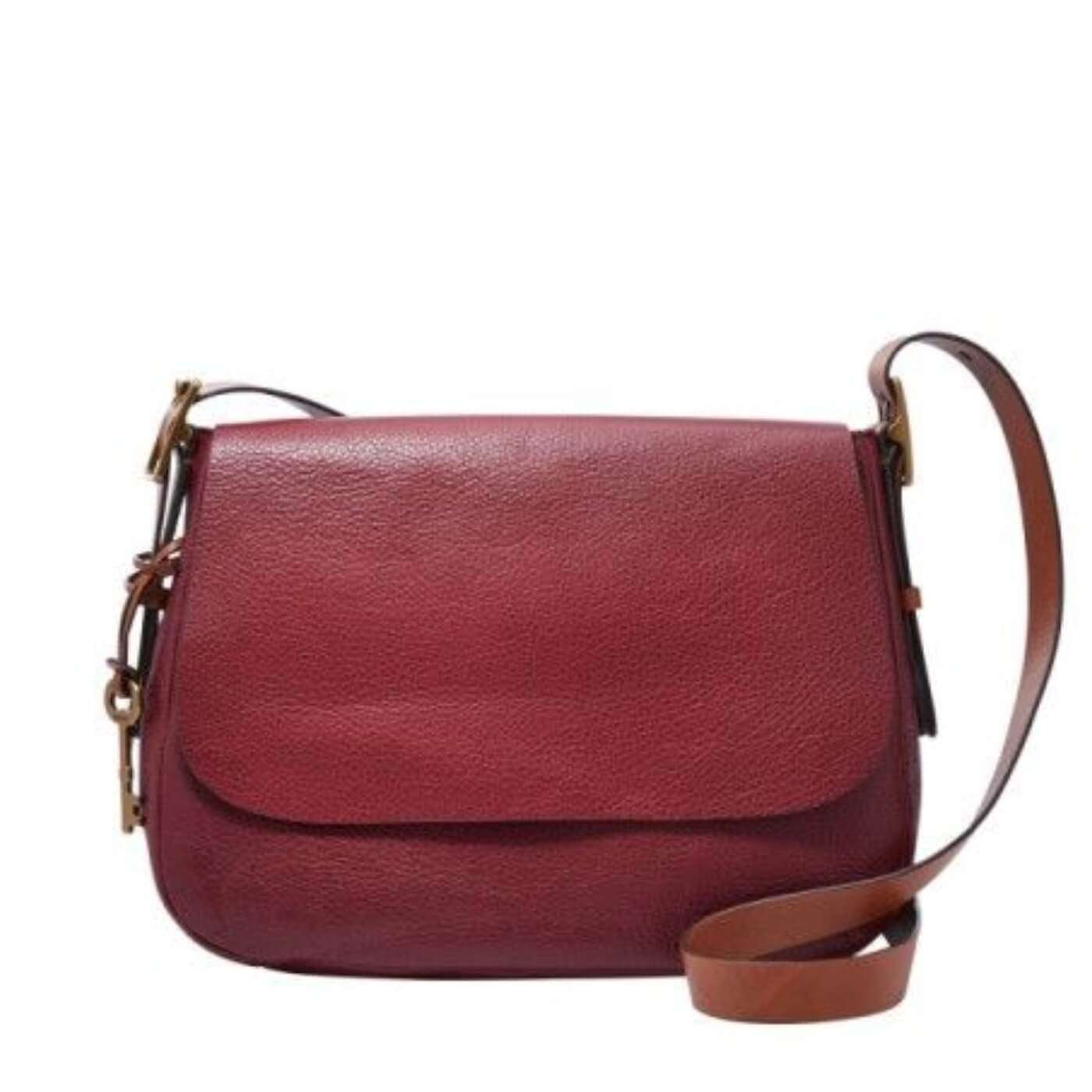 Fossil ZB6760609 Harper Large Saddle Crossbody Wine