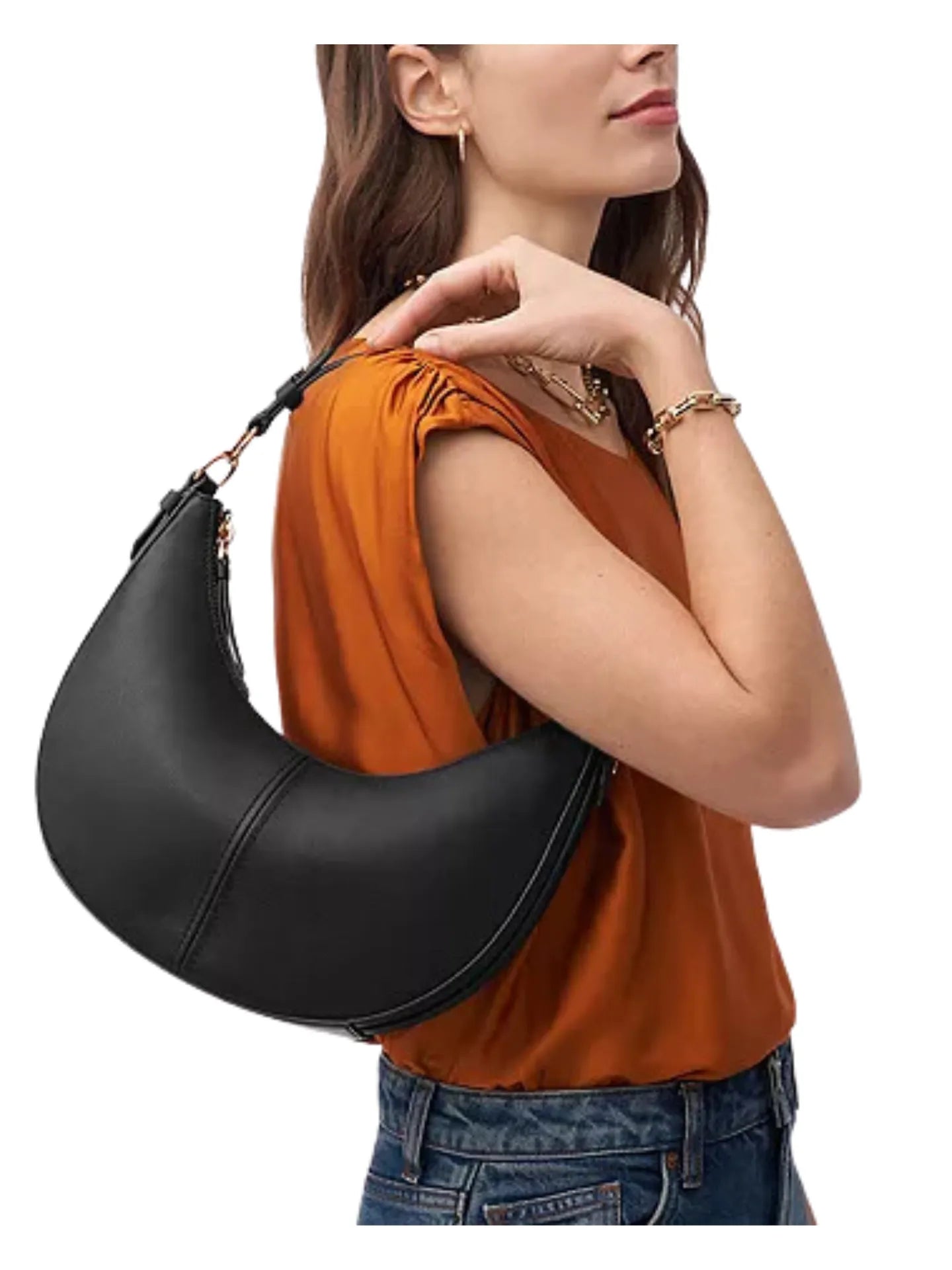 Fossil Shae Small Hobo Bag Black 2