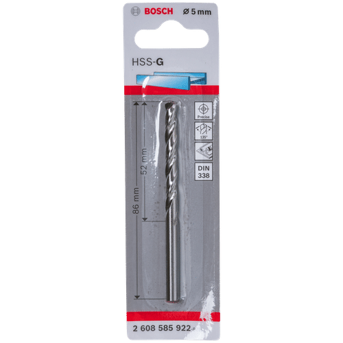 BOSCH STD 5x52x86mm HSS-G DRILL BIT