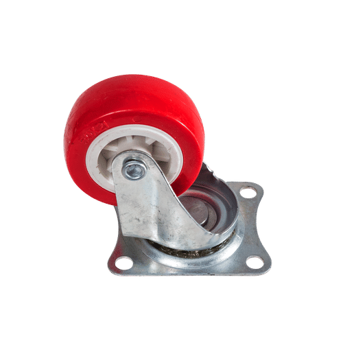 PVC RED 2" FIXED CASTOR WHEEL