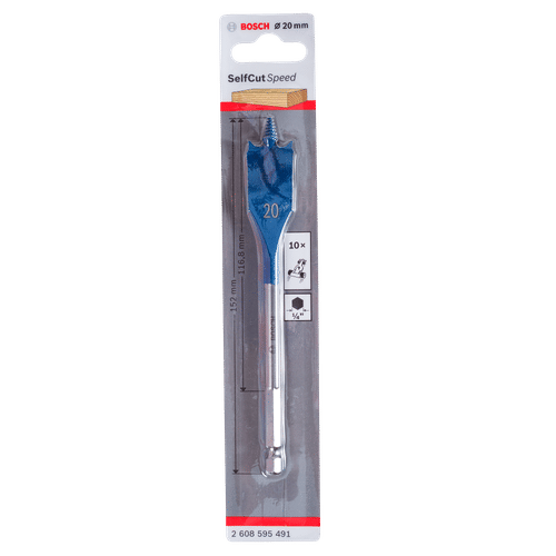 BOSCH PROFESSIONAL HEXAGON SPADE 20x152mm WOOD DRILL BIT