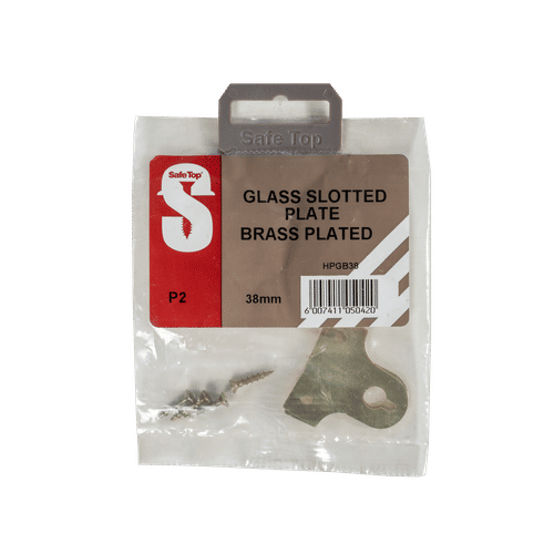 SAFETOP BRASS PLATED 38mm GLASS SLOTTED PLATE