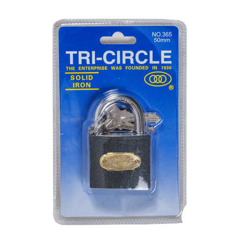 TRI-CIRCLE  50mm IRON PADLOCK 