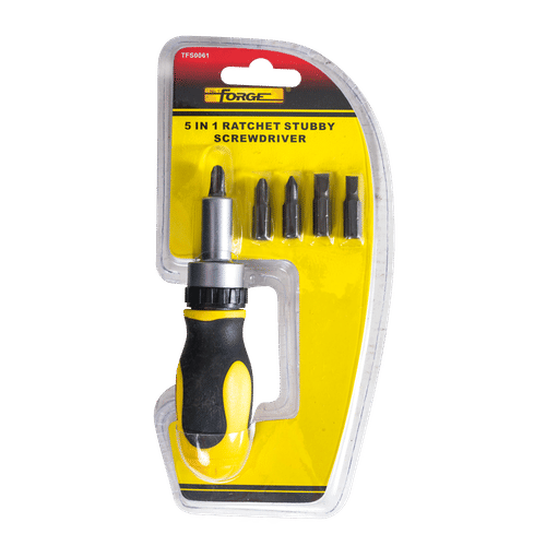 FORGE 5in1 RATCHET STUBBY SCREWDRIVER