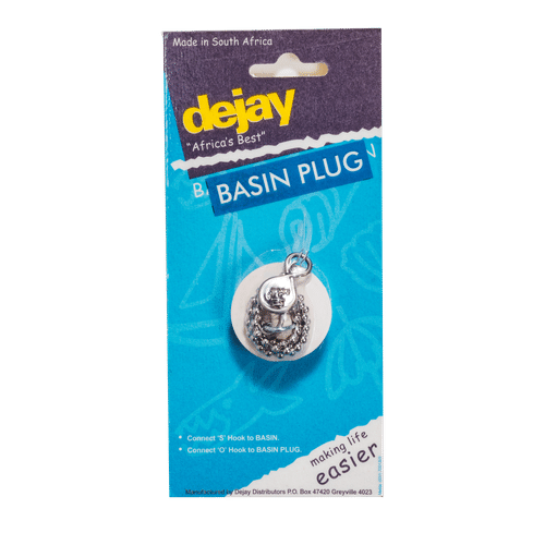 DEJAY PVC BASIN PLUG WITH CHAIN