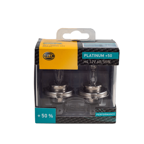HELLA P43T H4 12V 55W PLATINUM HIGH PERFORMANCE BULB SET