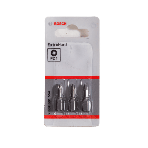 BOSCH PZ1 PROFESSIONAL 3 PIECE 25mm SCREWDRIVER BIT SET