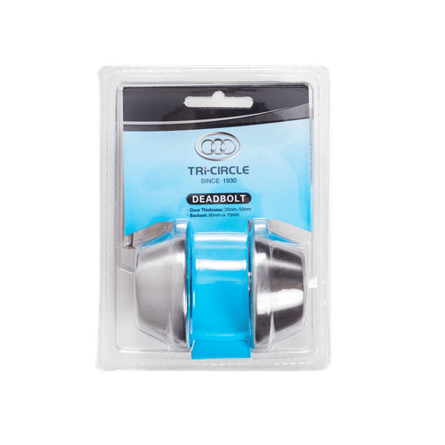 TRI-CIRCLE D102-SS-BLISTER DEAD BOLT SATIN STAINLESS STEEL DOOR LOCK