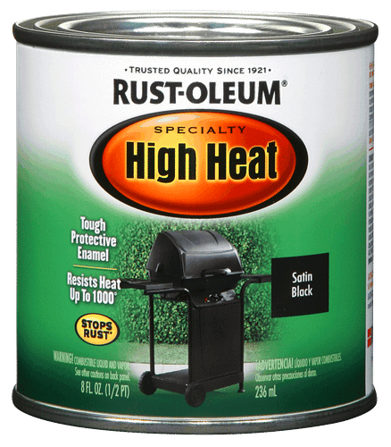 RUSTOLEUM SATIN BLACK 236ml HIGH HEAT