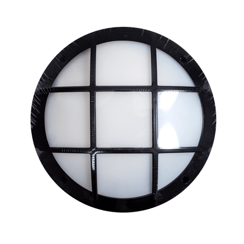 FUMAGALLI GELMI BLACK ROUND GRID E27 OPAL BULKHEAD 