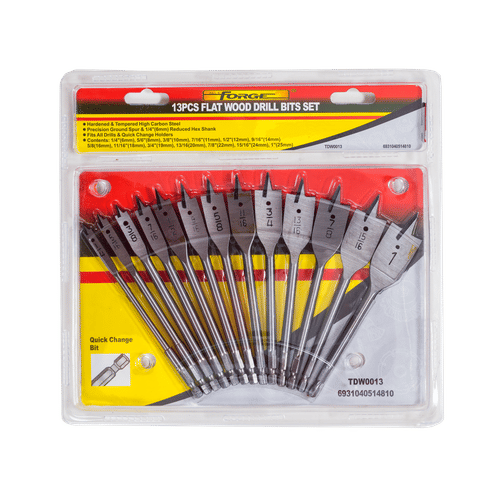FORGE TDW0013 6mm-25mm 13 PIECE WOOD DRILL BIT SET 