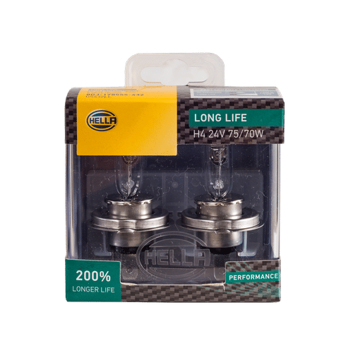 HELLA P43T LONG LIFE H4 24v 70w BULB SET