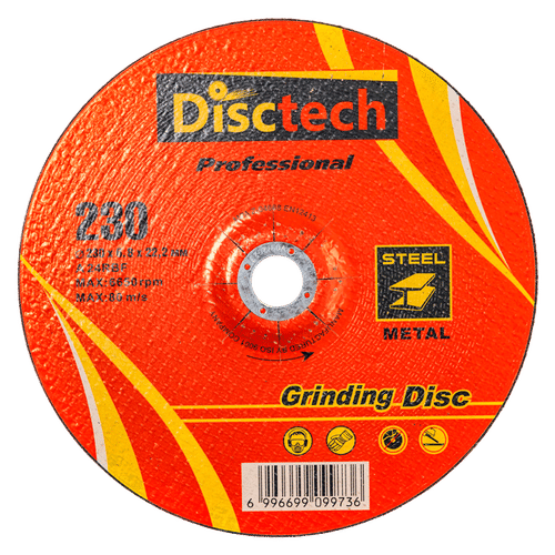 DISCTECH DEPRESSED CENTER 230x6.8x22.2mm STEEL GRINDING DISC