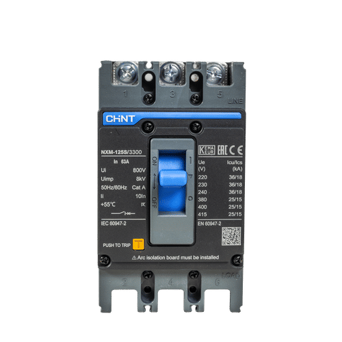 CHINT NXM-125S 3 POLE 25ka 63a MCCB