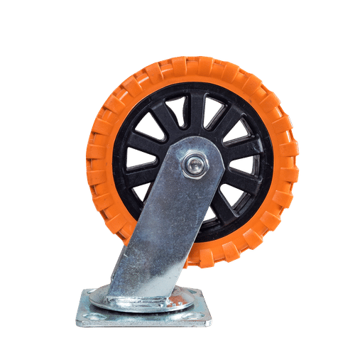 RUBBER ORANGE 5" SWIVEL CASTOR WHEEL