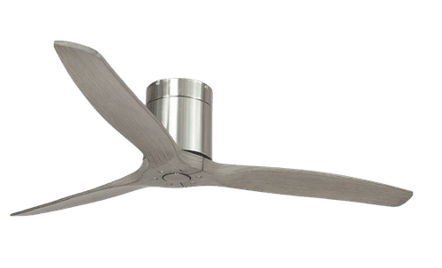 SYNERJI 56" 3 BLADE SATIN CHROME + GREY WOOD CEILING FAN