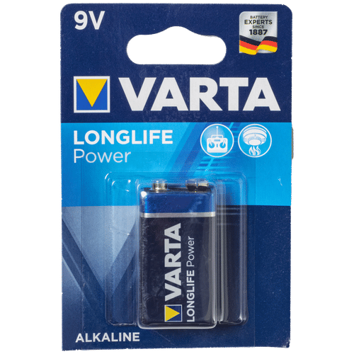 VARTA LONG LIFE POWER 1 PACK 9v ALKALINE BATTERY
