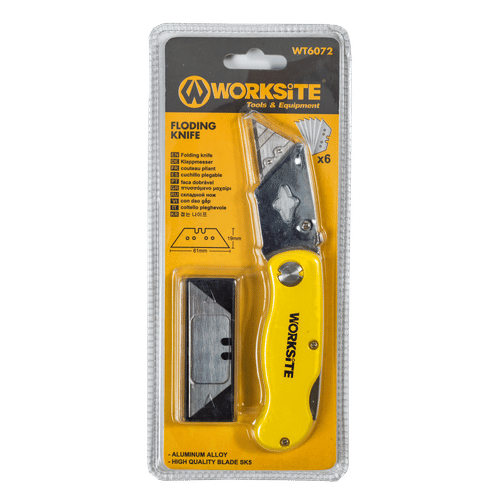 WORKSITE FOLDING KNIFE + 5 BLADES