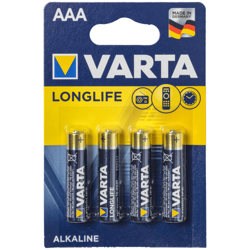 VARTA LONG LIFE 4 PACK AAA ALKALINE BATTERY
