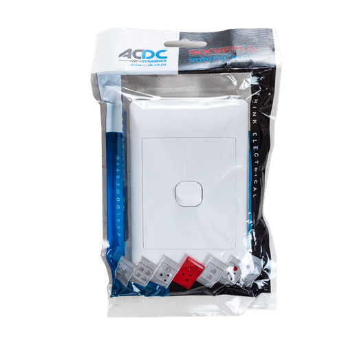 ACDC 2x4" WHITE COVE PLATE 1GANG 2 WAY SWITCH 