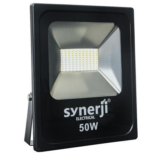 SYNERJI SLIM DAYLIGHT BLACK 50w LED FLOOD LIGHT