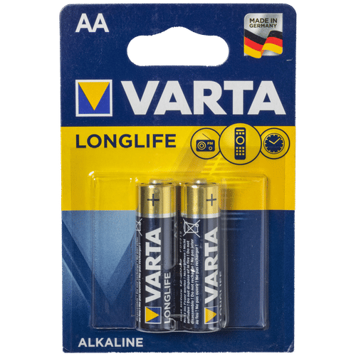 VARTA LONG LIFE 2 PACK AA ALKALINE BATTERY