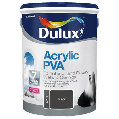 DULUX ACRYLIC PVA BLACK 5Lt PAINT
