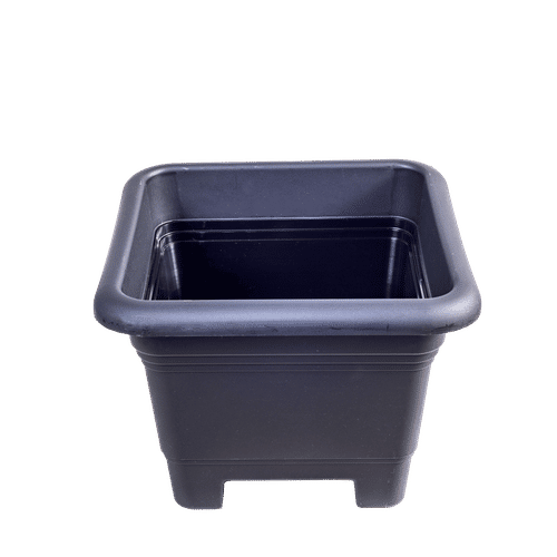 SQUARE PLASTIC BLACK 22cm PLANT POT