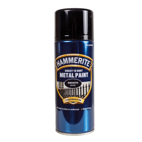 DULUX HAMMERITE AERO SMOOTH BLACK 400ml METAL PAINT