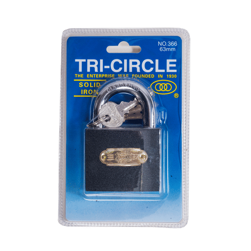 TRI-CIRCLE IRON 63mm PADLOCK