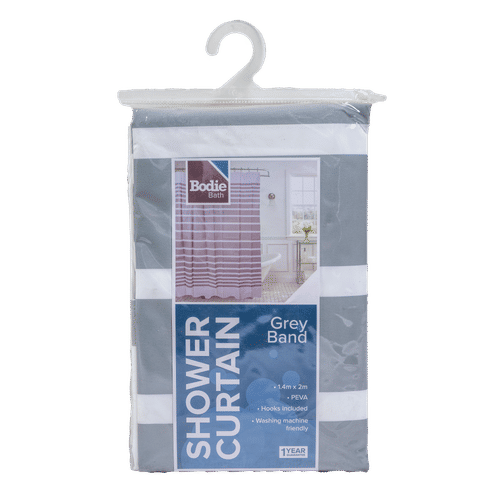 GREY BAND SHOWER CURTAIN