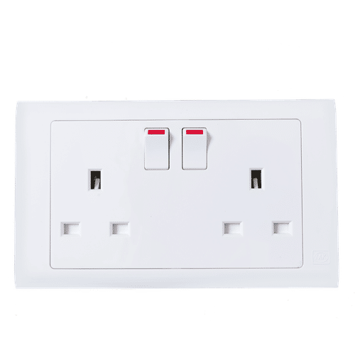 MK 2GANG FLUSH WHITE 13Amp SWITCH SOCKET OUTLET