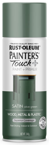 RUSTOLEUM PAINTER'S TOUCH + SATIN OLIVE GREEN 340g SPRAY PAINT