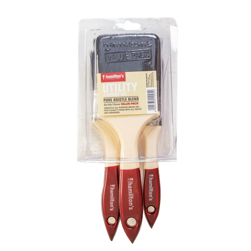 HAMILTON'S VALUE PACK 3 PIECE UTILITY PAINT BRUSH