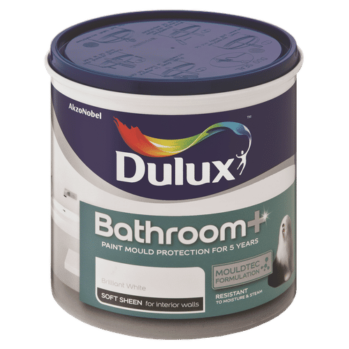 DULUX BATHROOM+ BRILLIANT WHITE 1Lt PAINT