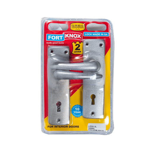 FORT KNOX SATIN CHROME PLATED 2 LEVER LOCKSET  