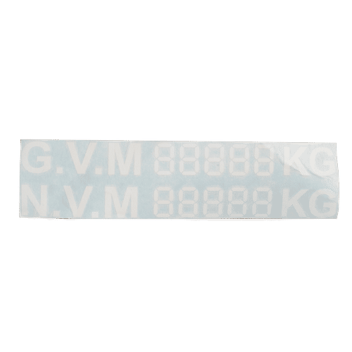 WHITE GVM & NVM WEIGHT SIGN