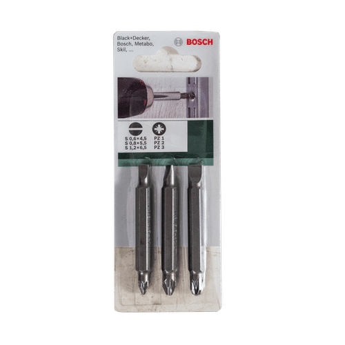 BOSCH DOUBLE END 3 PIECE SCREWDRIVER BIT SET