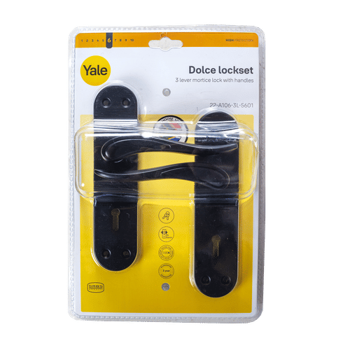YALE DOLCE BLACK FINISH 3 LEVER LOCKSET