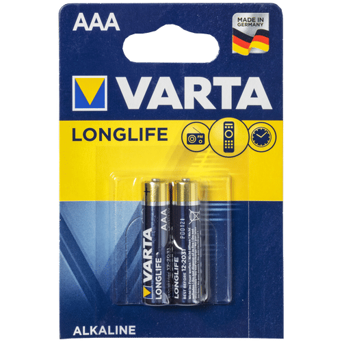 VARTA LONG LIFE 2 PACK AAA ALKALINE BATTERY