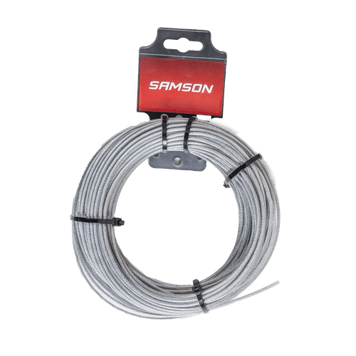 SAMSON SAMSON COATED CLEAR 25m x 3.0mm STEEL WIRE ROPE