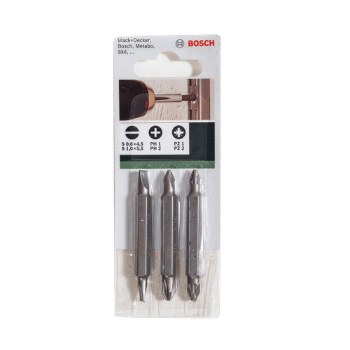 BOSCH PH.PZ & LS DOUBLE END SCREWDRIVER BIT SET