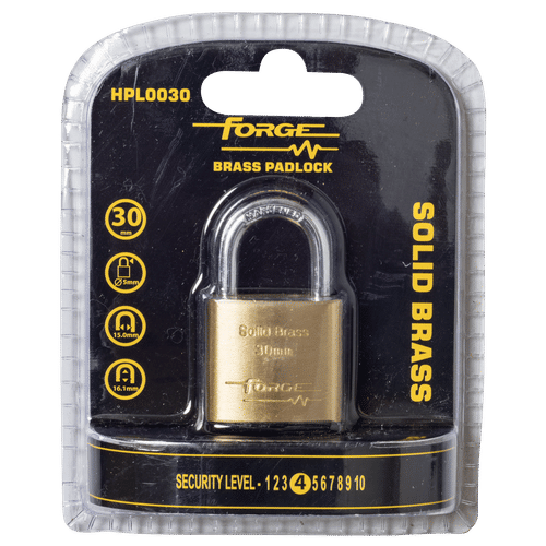 FORGE HPL0030 BRASS 30mm PADLOCK