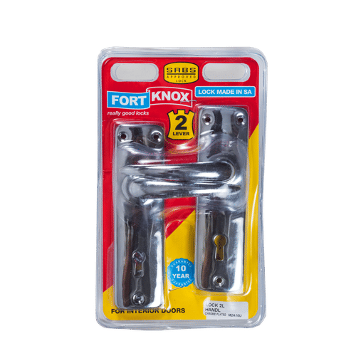 FORT KNOX CHROME PLATED 2 LEVER LOCKSET 