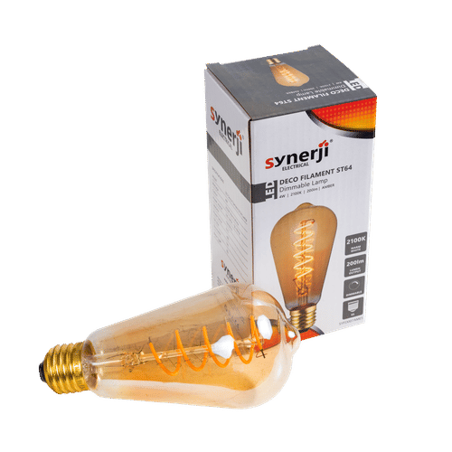 SYNERJI DIMMABLE 2100K DECO FILAMENT ES 4w LED LAMP