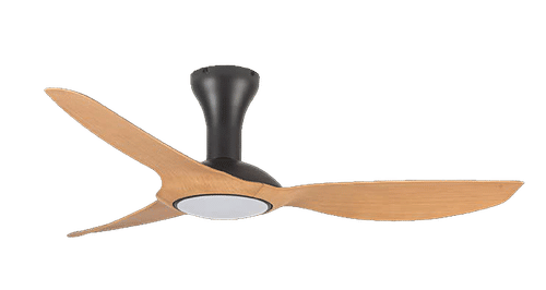 SYNERJI 23" 3 BLADE BLACK BODY+LIGHT WOOD BLADES CEILING FAN