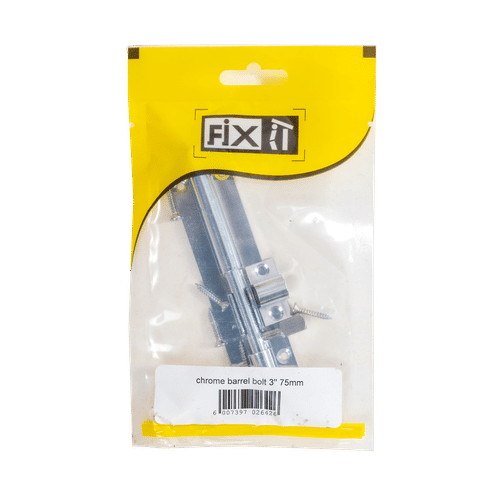 FIX-IT CHROME 4" BARREL BOLT WITH SCREWS     